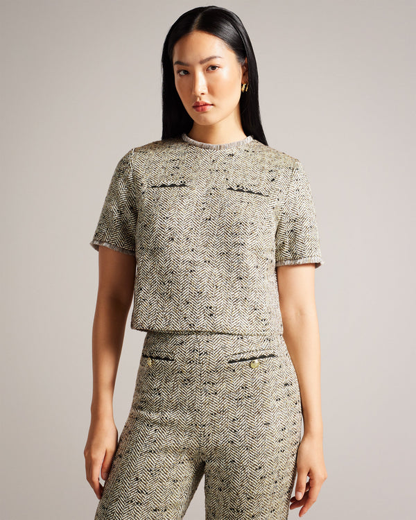 FELIOJ-Tailoring-Boucle Tee With Welt Pockets- Ted Baker Romania